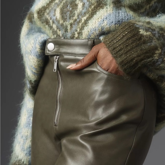 Anthropologie Avec Les Filles Faux Leather Kick-Flare Pants - Picture 9 of 10